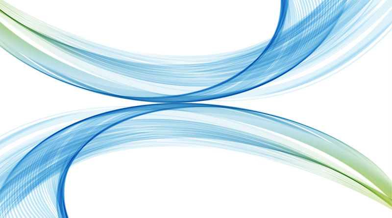 矢量抽象亮色蓝色和绿色波浪设计元素的白色背景-科技设计