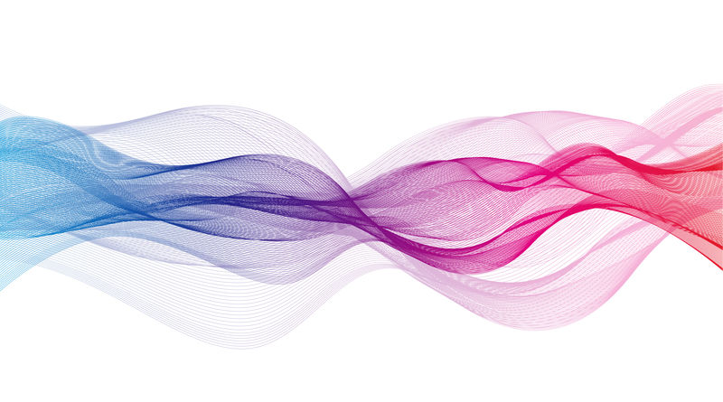 波形抽象图像-色彩设计抽象彩色波形