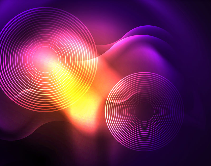 闪亮的金属霓虹波矢量设计