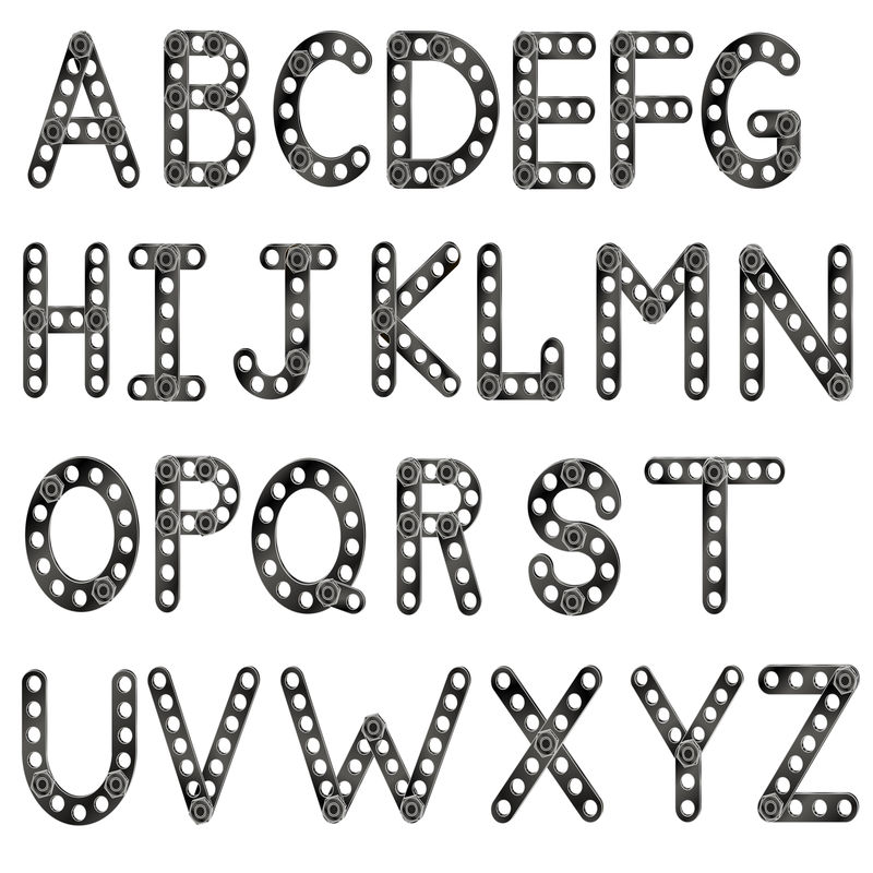 复古字体集 英文字母设计 白底黑隔离 矢量插图素材 高清图片 摄影照片 寻图免费打包下载