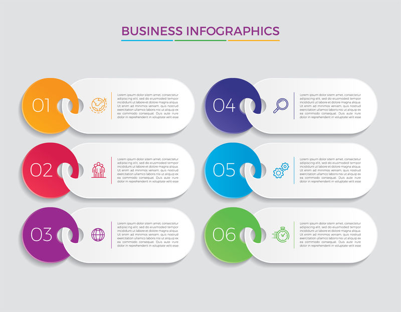 矢量业务信息图表模板