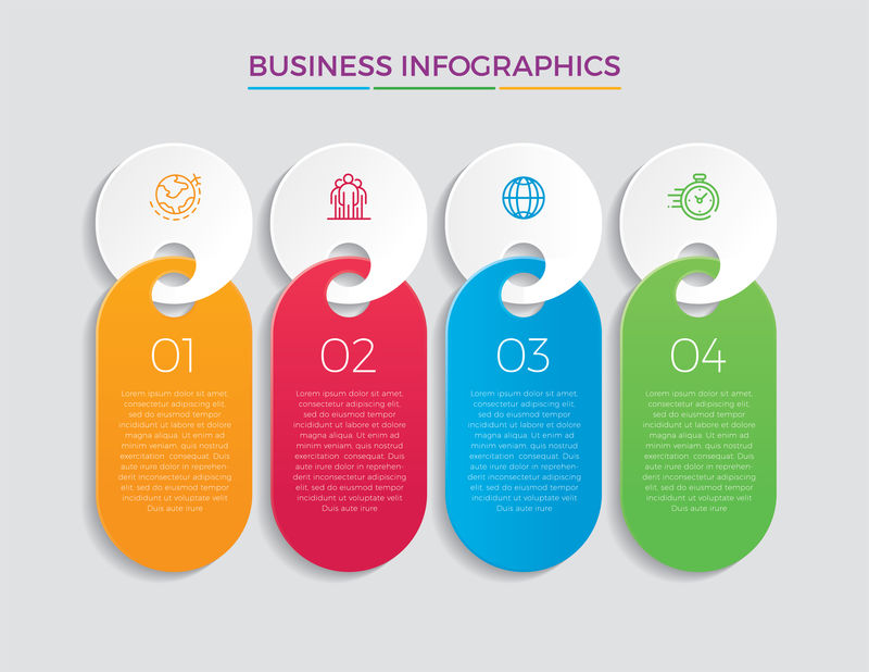 业务数据可视化-为抽象背景模板里程碑元素设计的时间线信息图形图标现代图表处理技术数字营销数据表示图矢量
