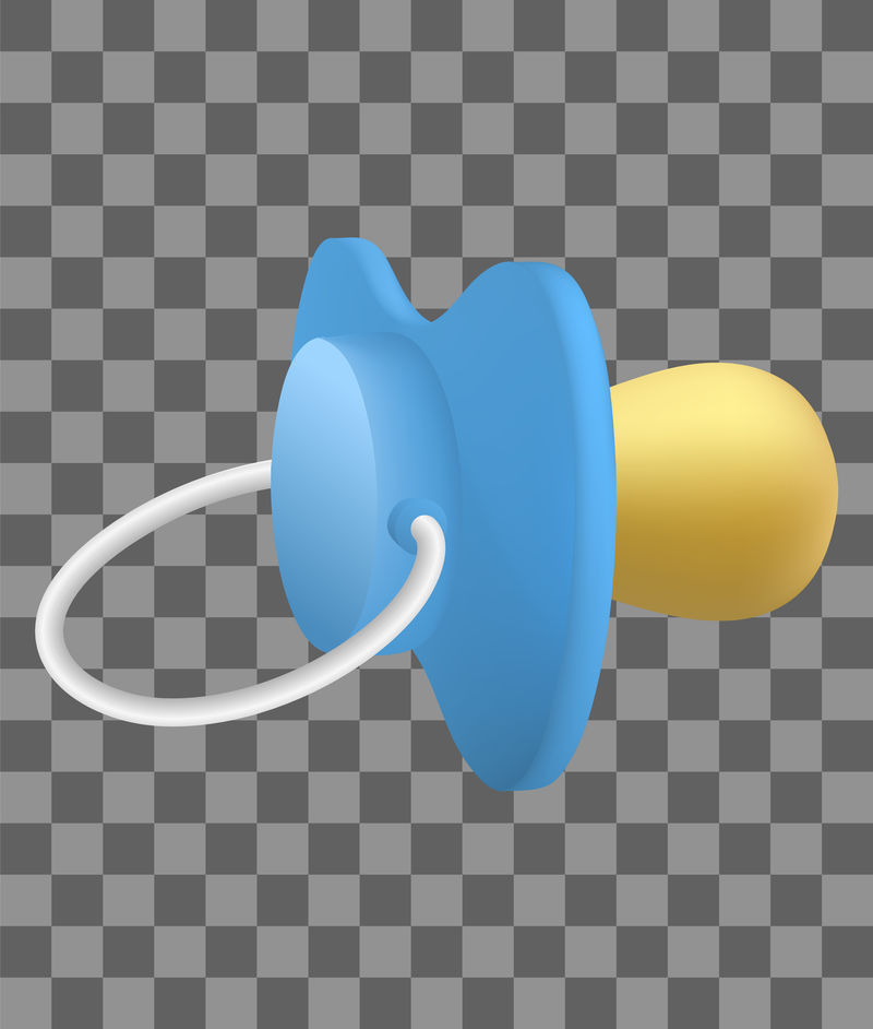 儿童奶嘴图标，逼真风格