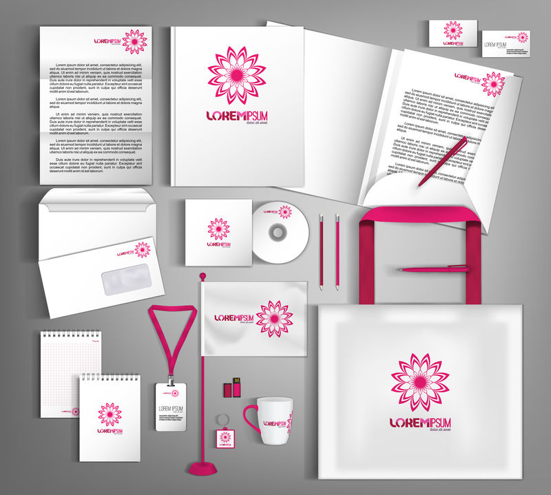 企业标识集。美丽抽象商业套餐