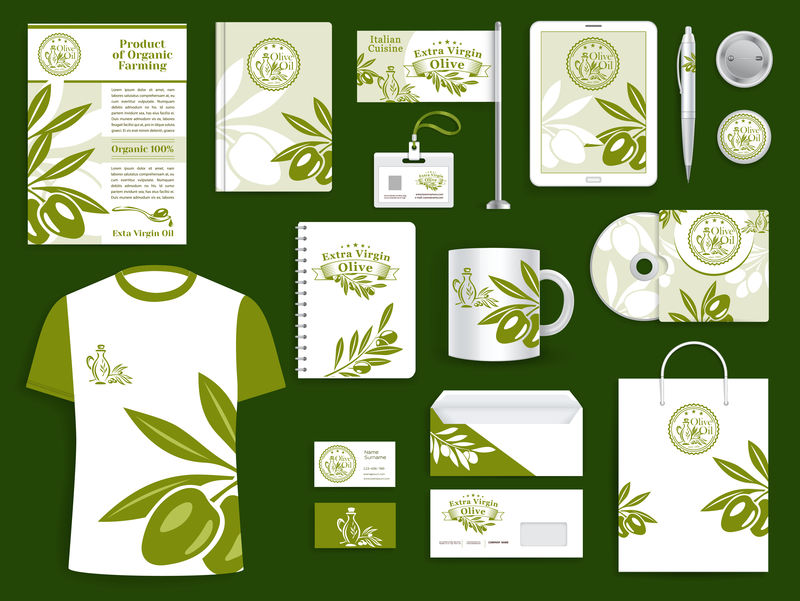 公司标识橄榄油公司模板集