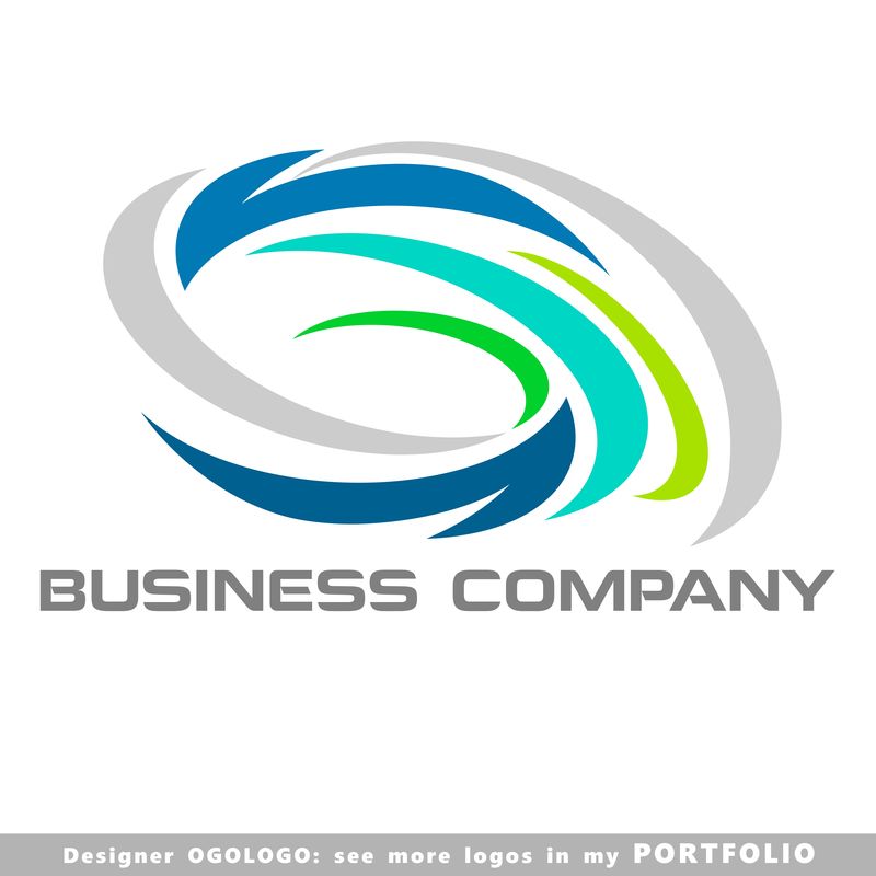 彩色波浪Swoosh标志模板插图设计-向量eps 10