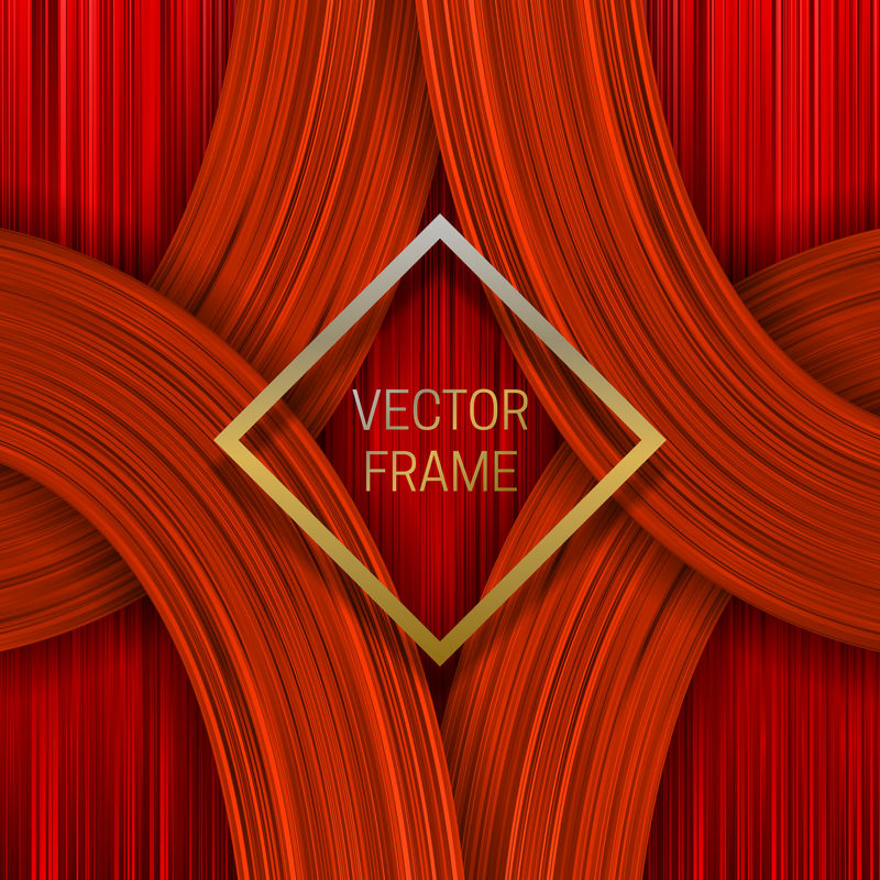 立体饱和背景上的金色框架，橙色阴影