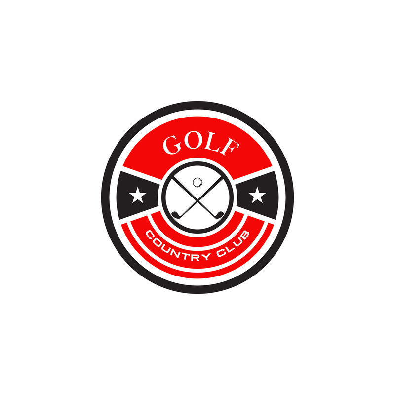 高尔夫会徽标志设计矢量模板