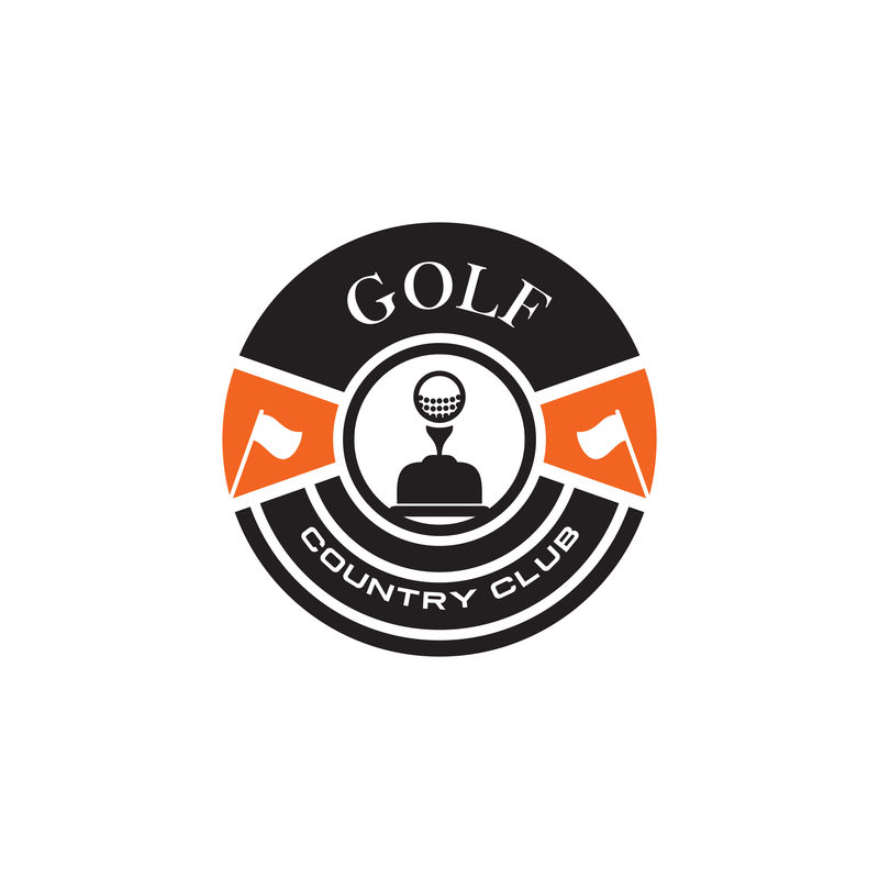 高尔夫会徽标志设计矢量模板