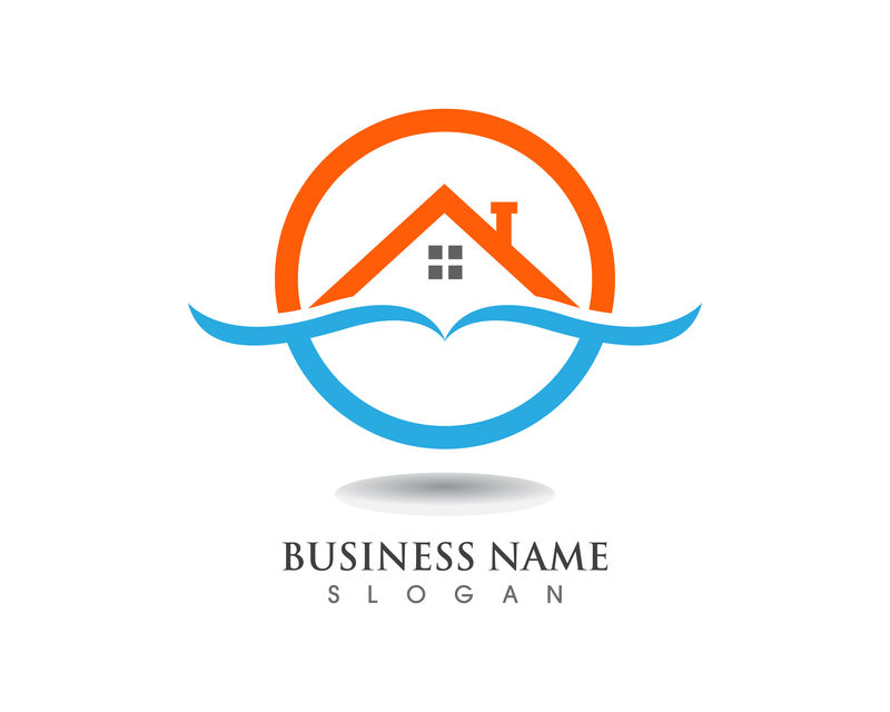 住宅建筑标志和符号图标模板向量