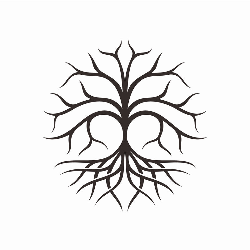 品牌标志与树矢量插图设计理念创意