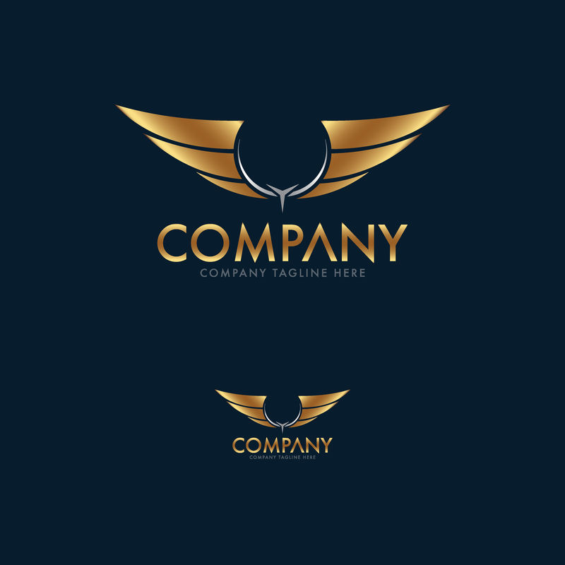 高级翅膀标志设计模板