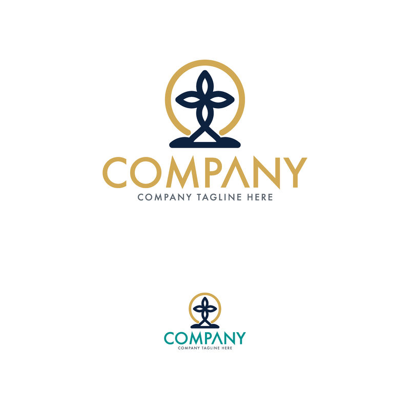 现代花卉标志设计模板