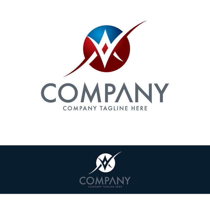 动态字母AV标志设计模板