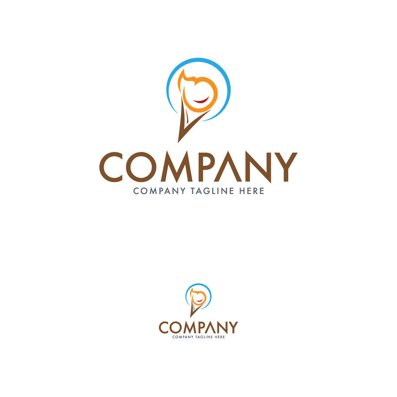 现代冰淇淋标志模板