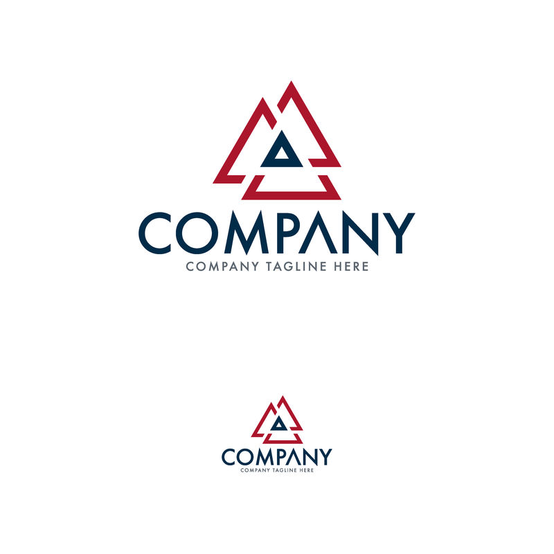 创意三角和字母标志模板