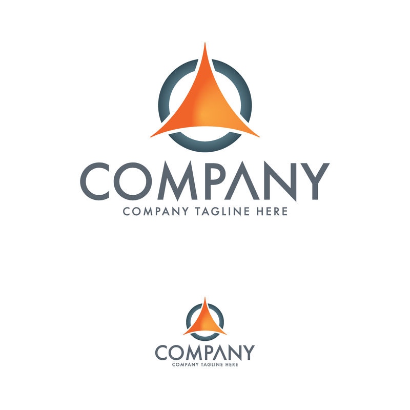 现代三角形和字母A标志模板