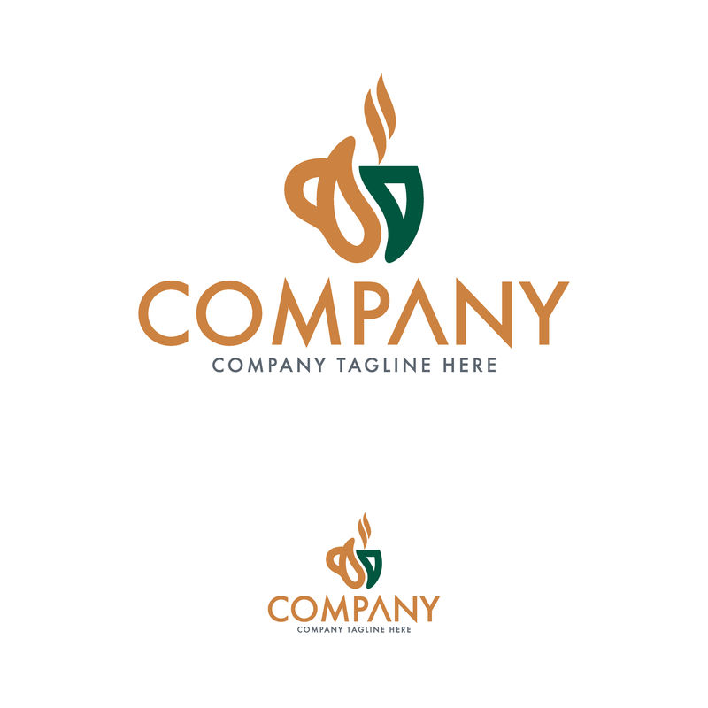 创意阴阳咖啡标识模板