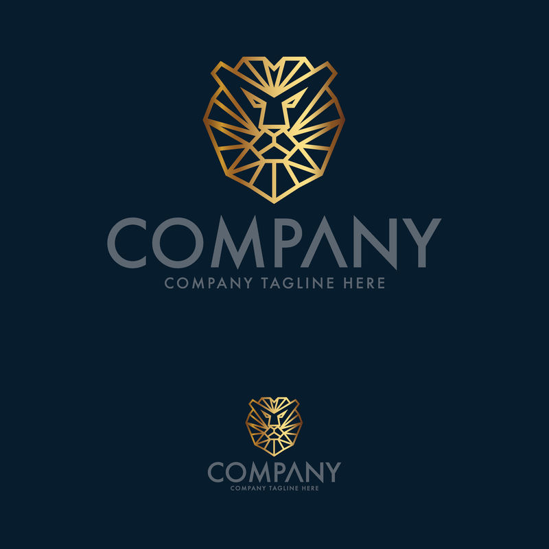 豪华狮子标志设计模板