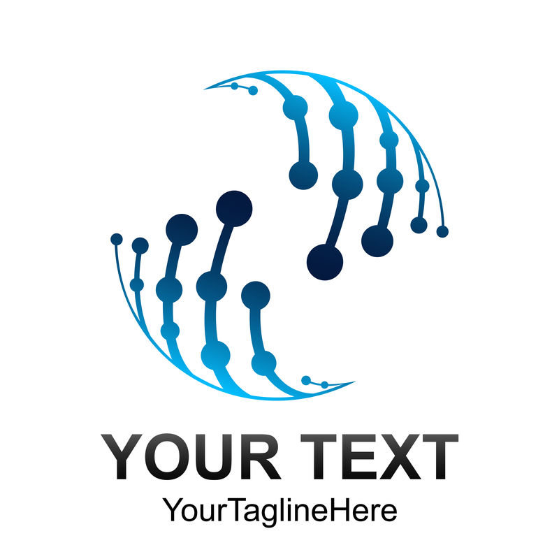 抽象矢量球图标技术轨道网环，圆Ri