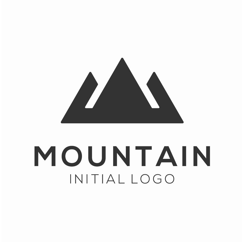 现代山地标志插图