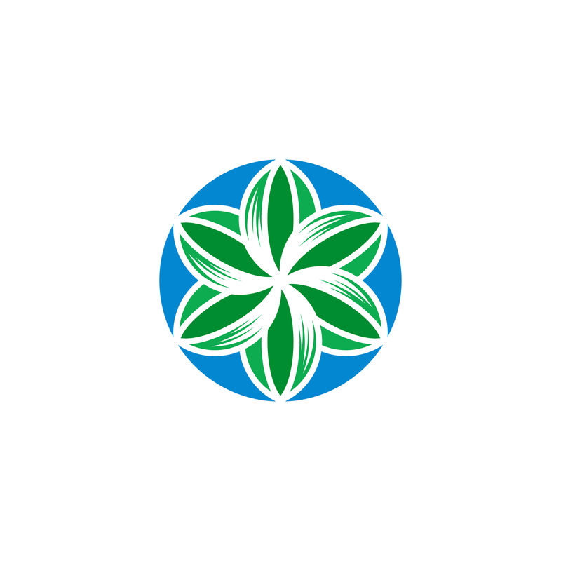 花线艺术标识-抽象花卉符号矢量插图