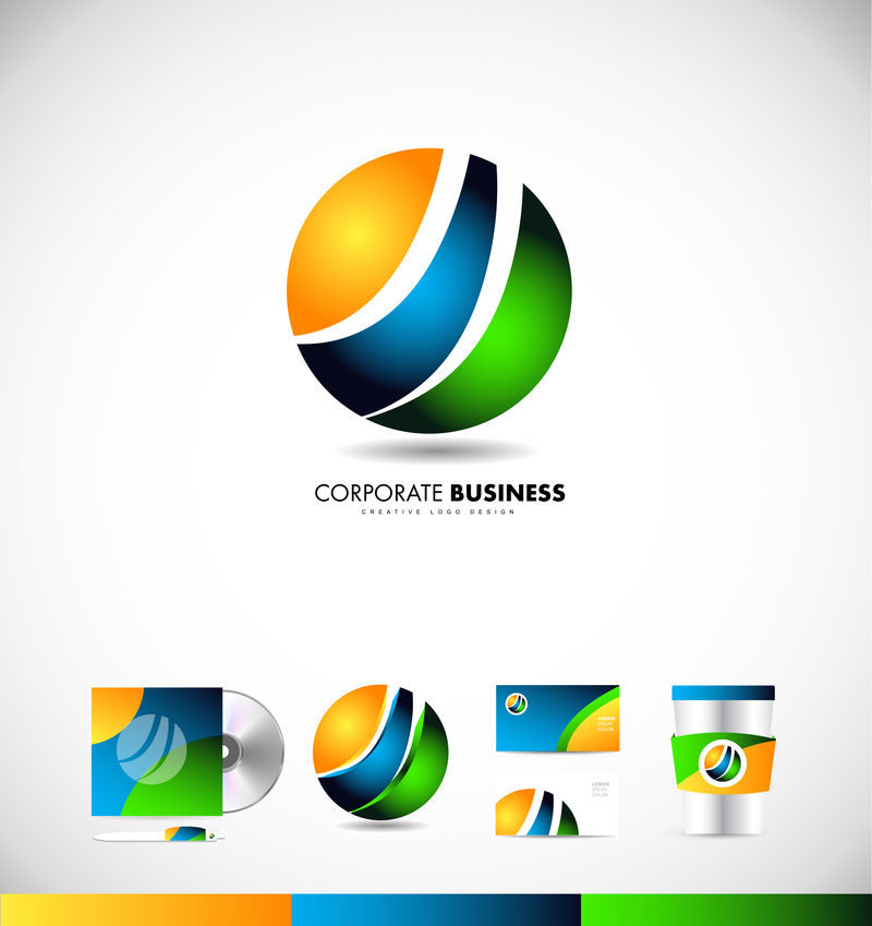 企业商务球体标志图标设计