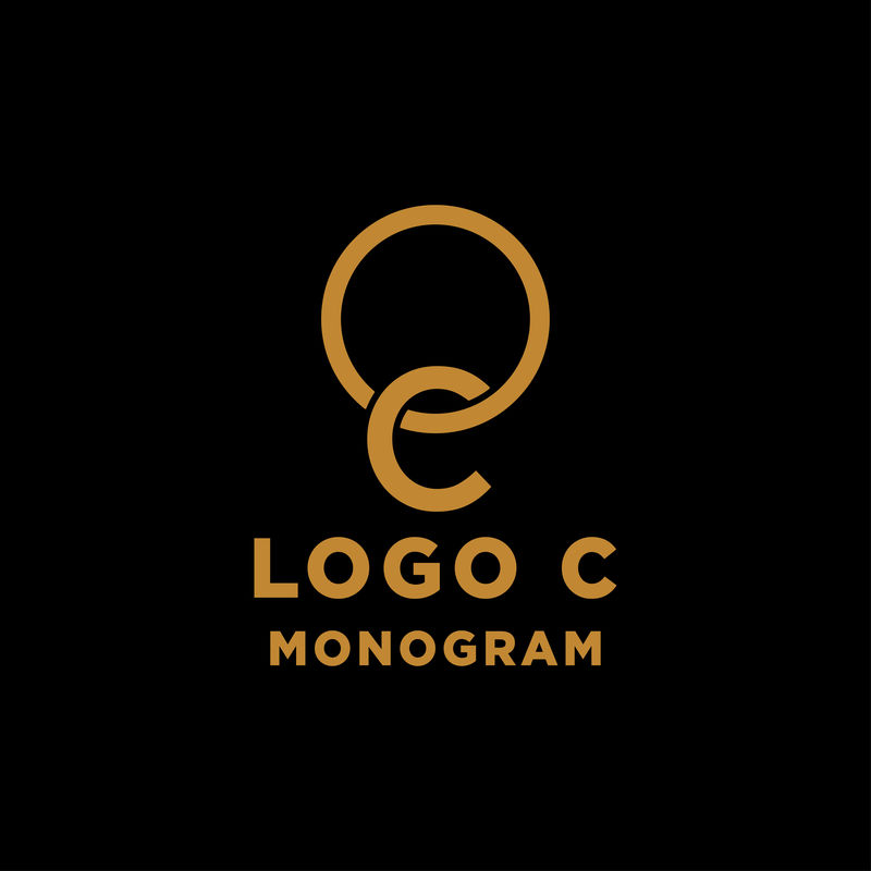 奢华首字母C标志设计矢量图标元素隔离