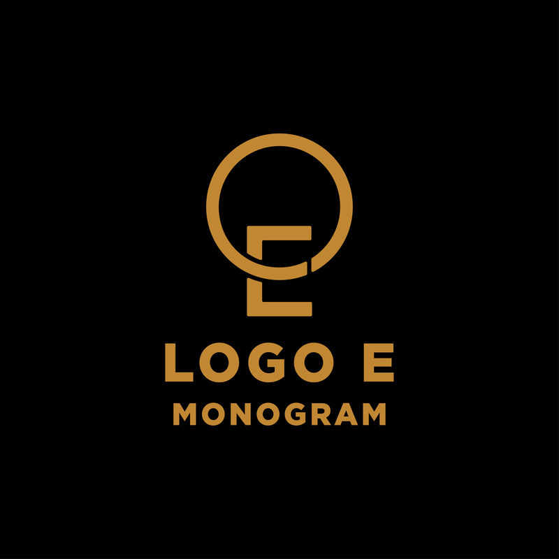 豪华初始E标志设计矢量图标元素隔离