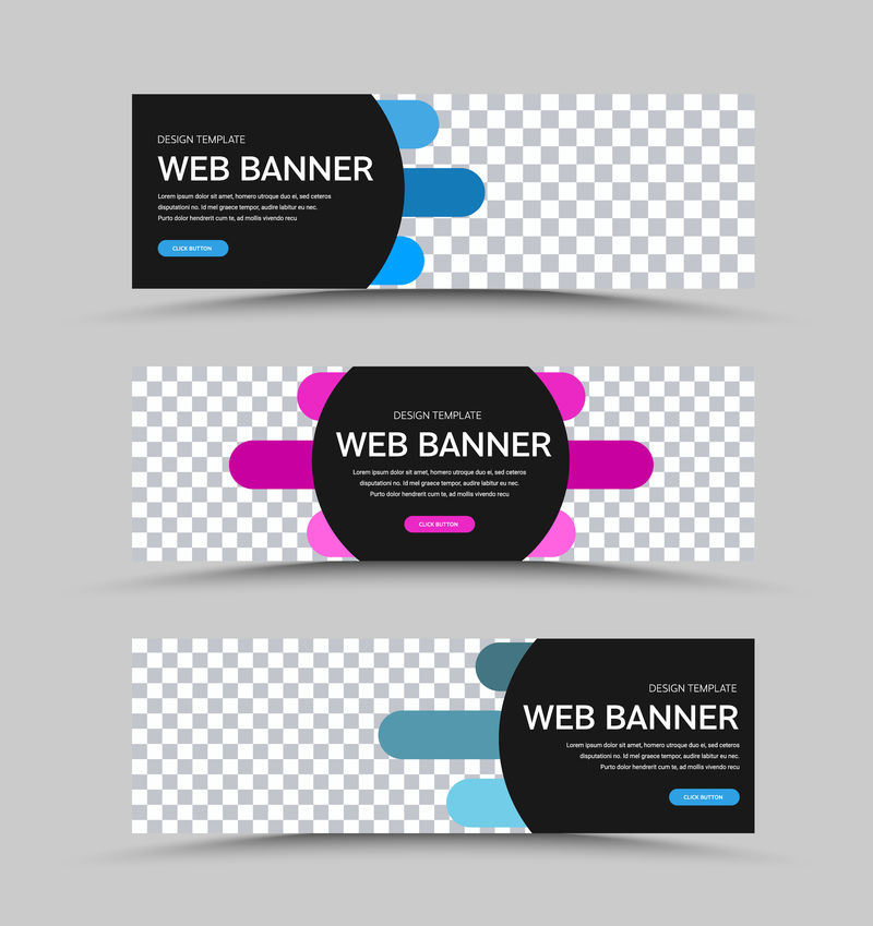 矢量横幅模板，带照片和colo的位置