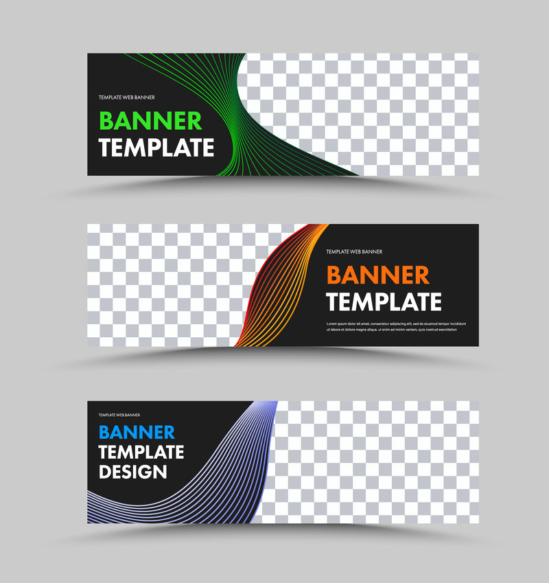 抽象细李矢量黑色横幅设计