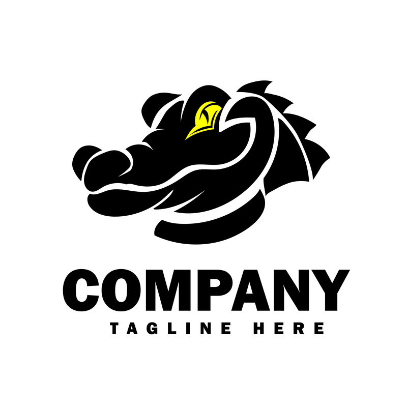 傲慢的头脸鳄鱼标志设计灵感