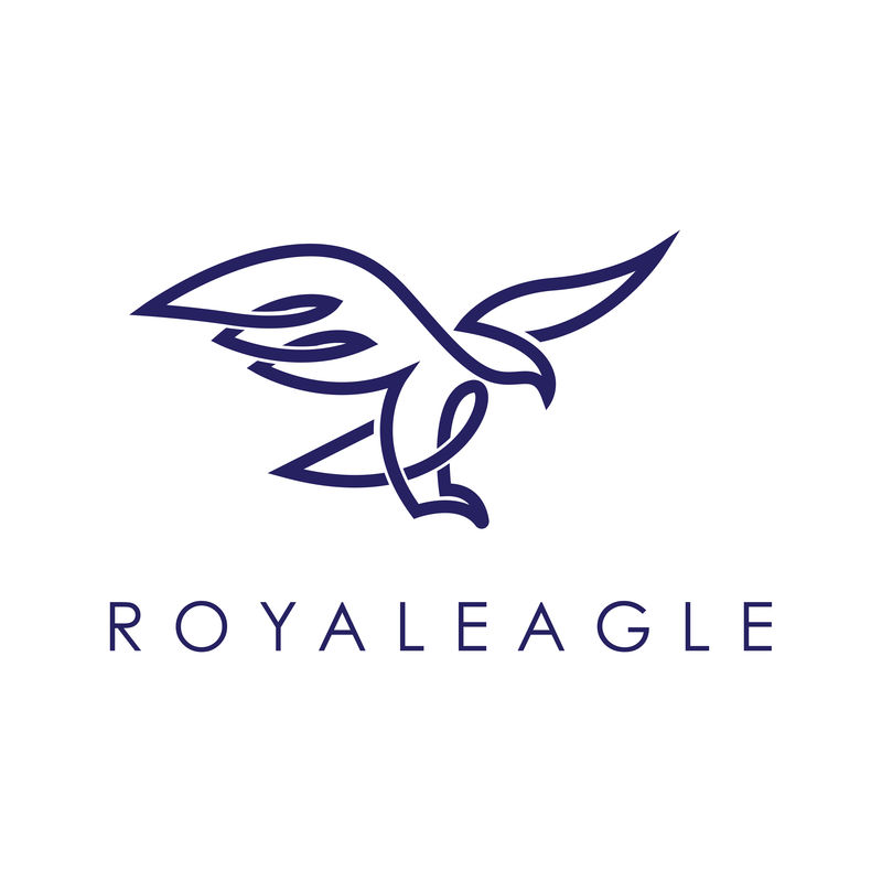 简单优雅的单线鹰标志设计。