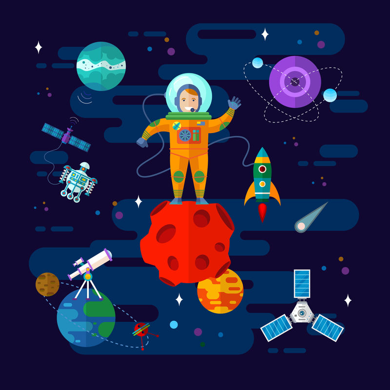 宇航员、太空和行星
