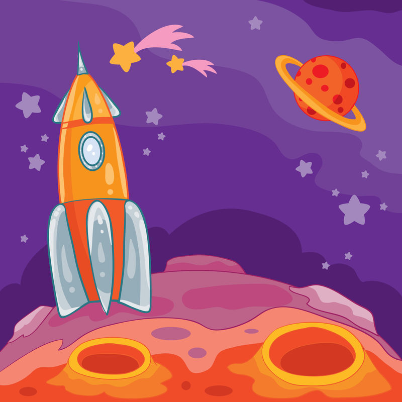 一个未知的神奇行星，外星宇宙的矢量动画演示