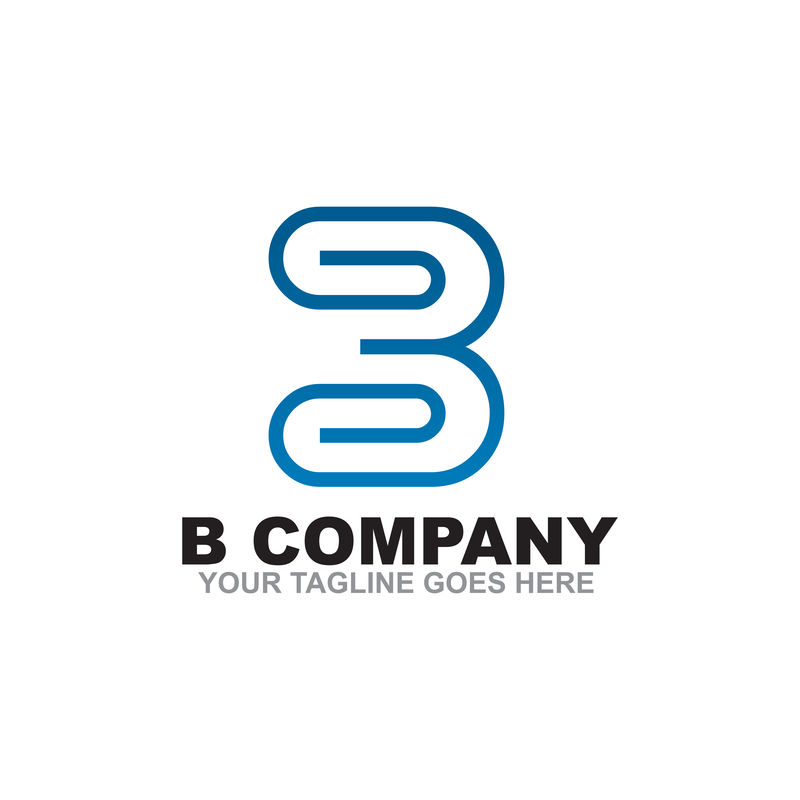 b字母初始标志设计矢量模板