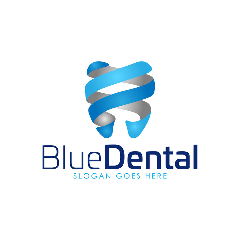 现代优雅的数字牙科标志。