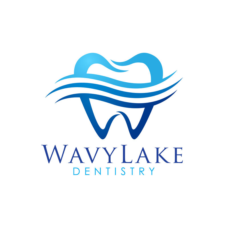 现代优雅的波浪牙科标志。