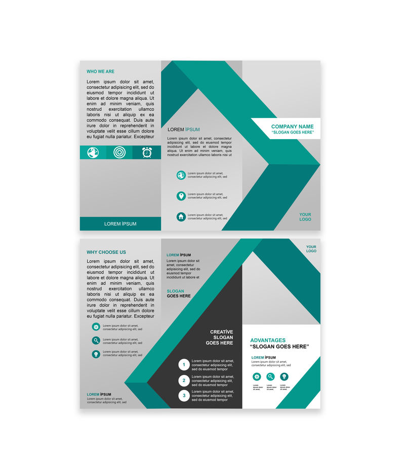 传单设计-商业手册模板-年度报告封面-教育小册子-广告-介绍-杂志页-A4尺寸矢量图-蓝色