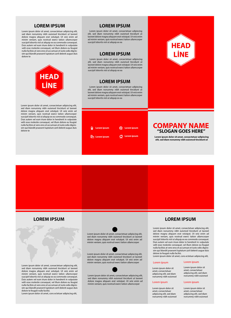 红色抽象展布模板 小册子背景 小册子有封面 矢量设计在a4大小的商业年度报告素材 高清图片 摄影照片 寻图免费打包下载