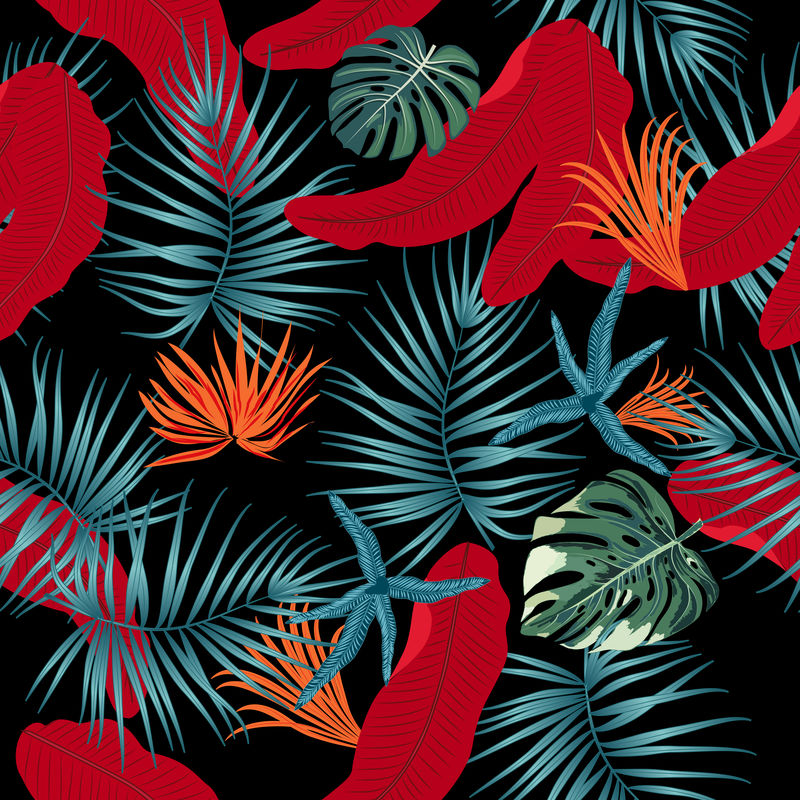 热带矢量无缝图案