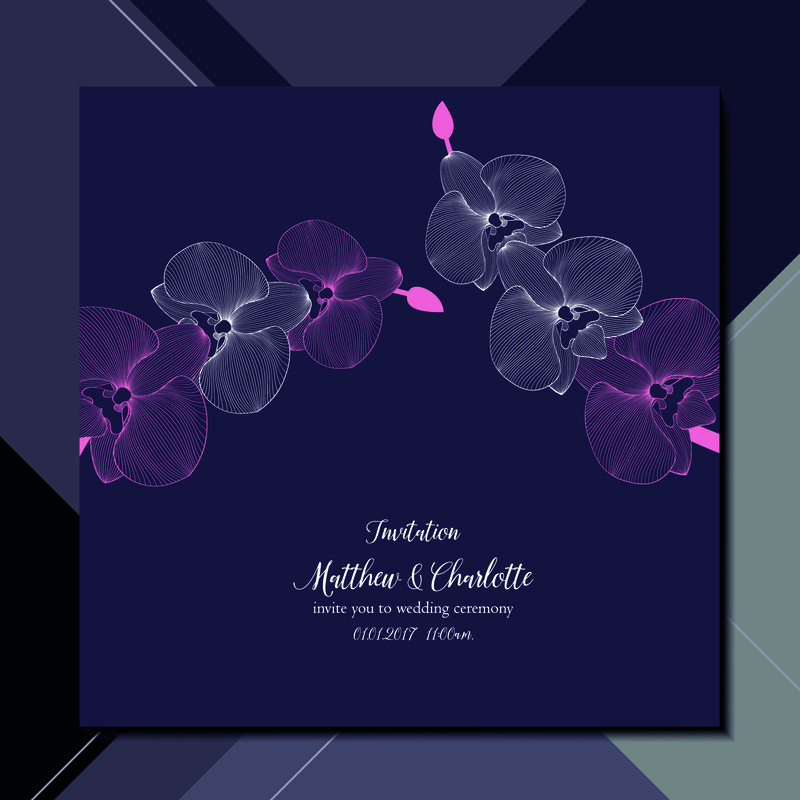 矢量婚礼邀请卡设计