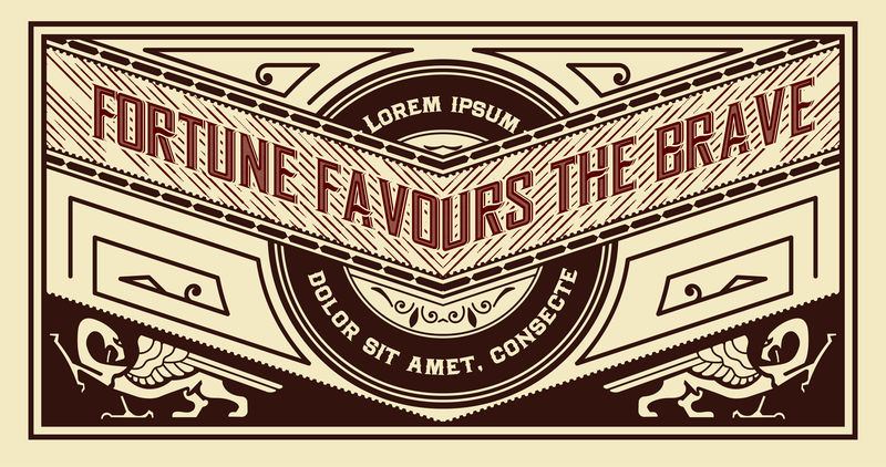 一组怀旧标签。