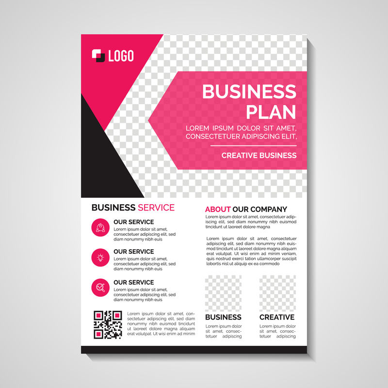 紫色矢量传单模板-抽象小册子设计-年度报告包括背景-商业、教育、广告-可编辑插图