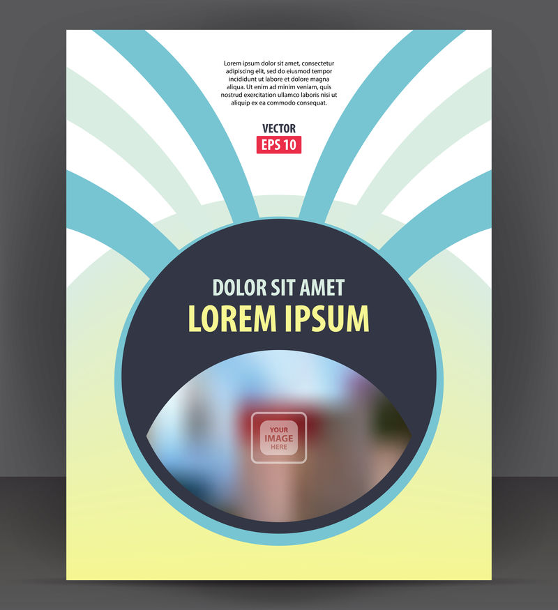宣传手册、封面设计、印刷样板、小册子矢量插图