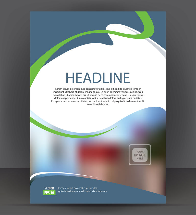 宣传手册、封面设计、印刷样板、小册子矢量插图