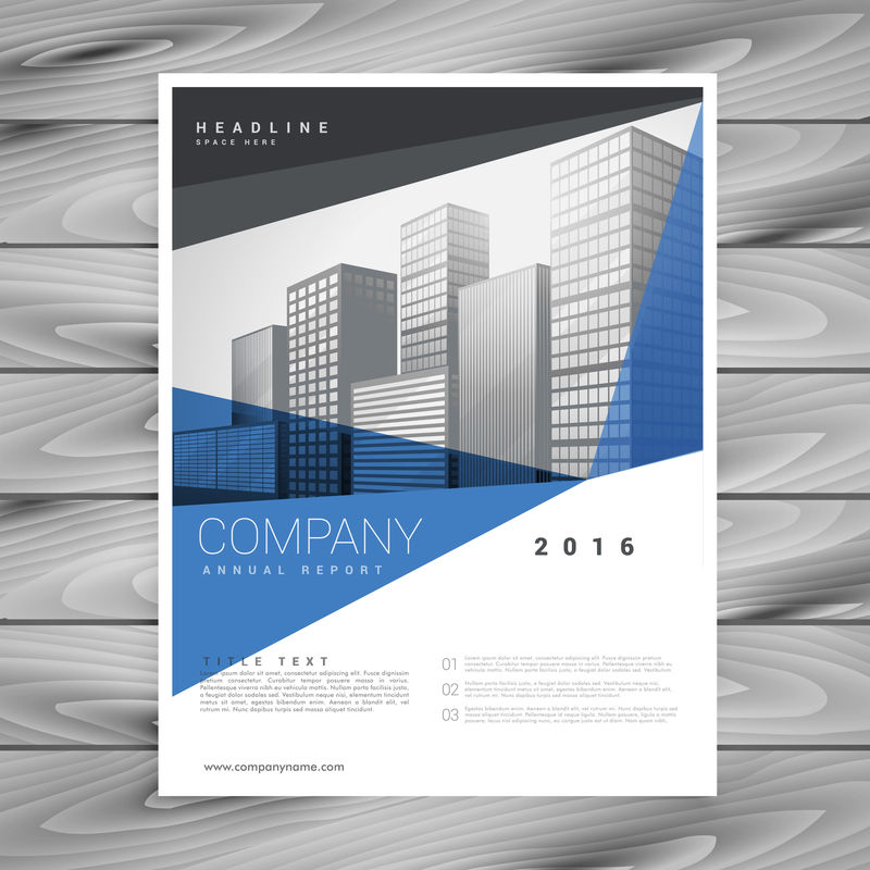 企业蓝色商业年度报告传单设计传单预设