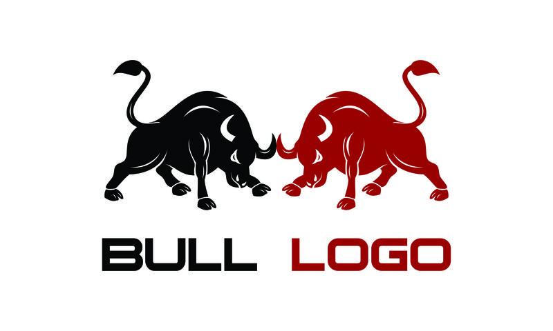 白底公牛图标设计模板