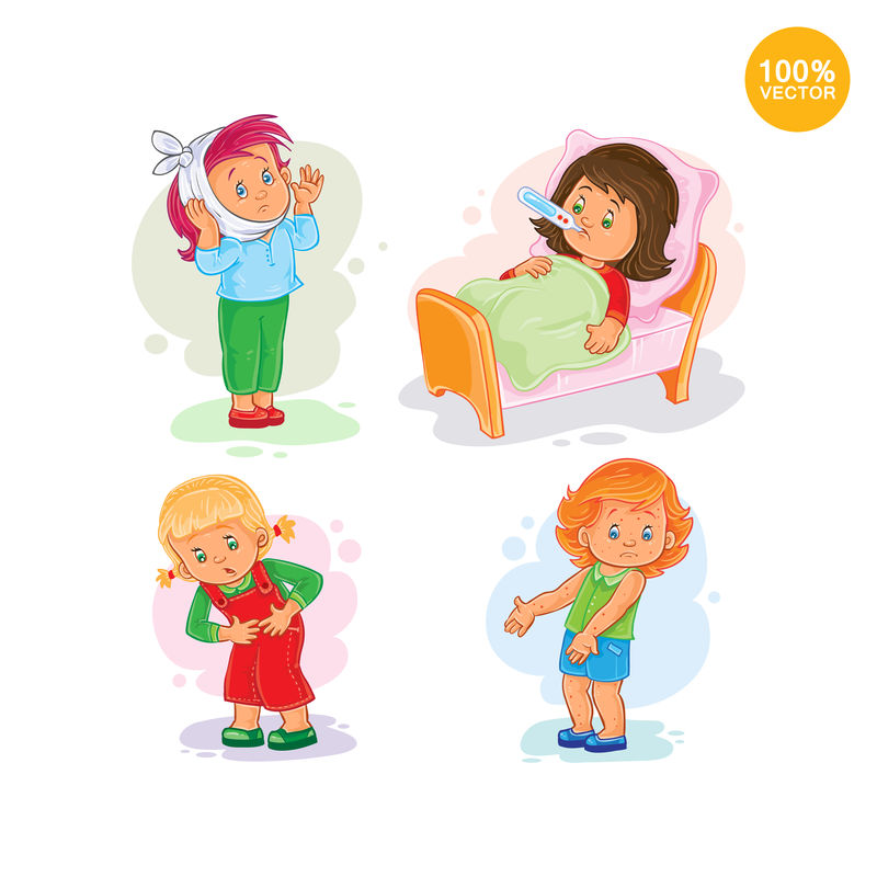 设置图标小女孩生病