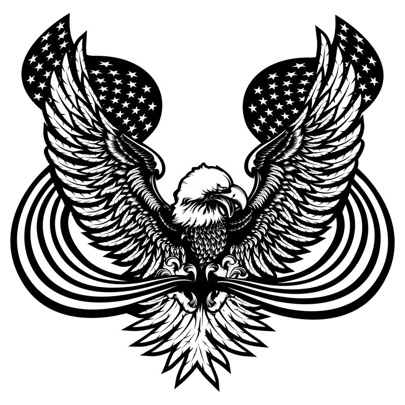 独立于白色矢量图上的鹰徽 世界自由和独立的象征 猎鹰的复古彩色标志 美国国旗鹰徽 7月4日主题背景素材 高清图片 摄影照片 寻图免费打包下载